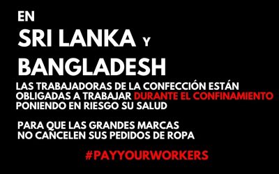 Bangladesh, Sri Lanka: ¡proteged la salud de las trabajadoras de la confección!